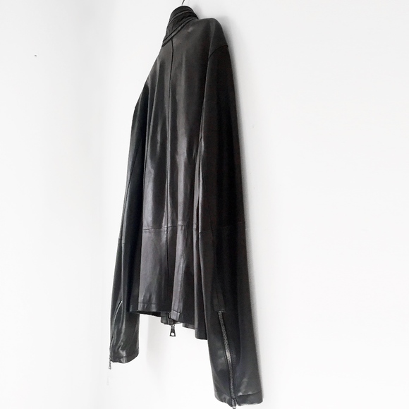 JOHN VARVATOS TOM BRADY black leather jacket 56 XL - Picture 8 of 8